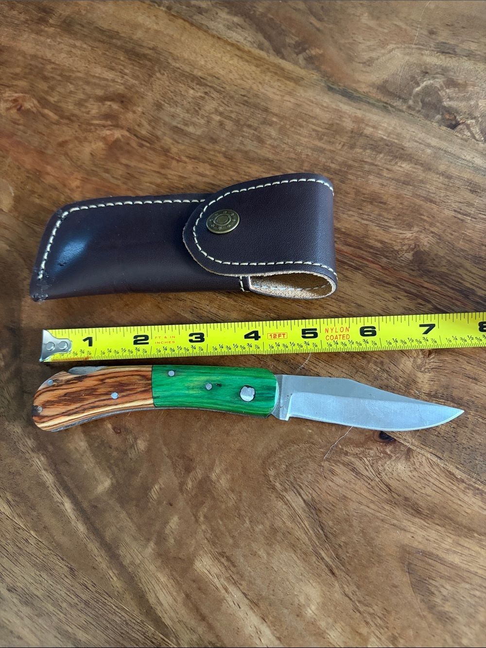 Hand crafted 7.5” folding Damascus steel